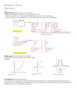 Math Analysis Ch. 1 Test review What`s on the test: 1.2: Finding