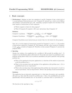 Parallel Programming WS15 HOMEWORK #2 (Solutions) 1 Basic