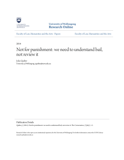 Not for punishment: we need to understand bail