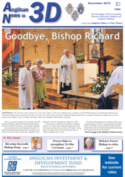 Goodbye, Bishop Richard - Bathurst Anglican Diocese