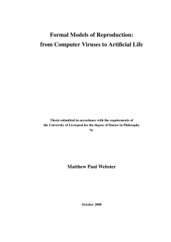 Formal Models of Reproduction: from Computer Viruses to Artificial