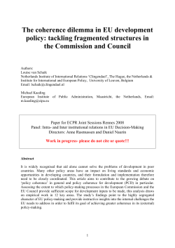 The coherence dilemma in EU development policy