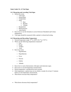 Vital Signs Study Guide