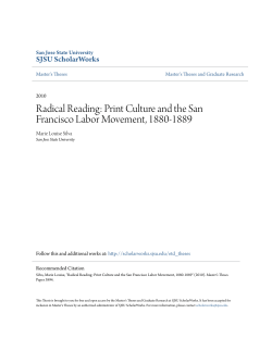 Print Culture and the San Francisco Labor Movement, 1880-1889