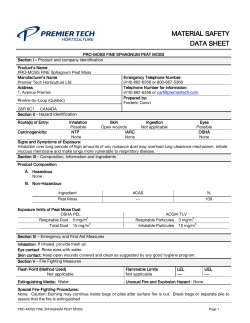 MATERIAL SAFETY DATA SHEET - PRO