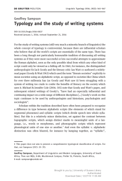 Typology and the study of writing systems