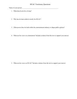 HUAC Testimony Questions - Thompson School District