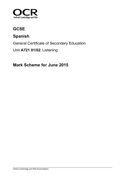 Mark scheme A721/01/02 Listening June 2015