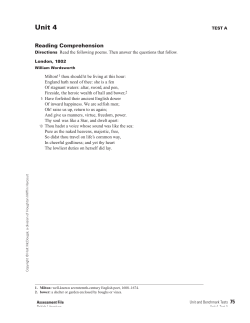 Romanticism Test - Unit 4 Assessment
