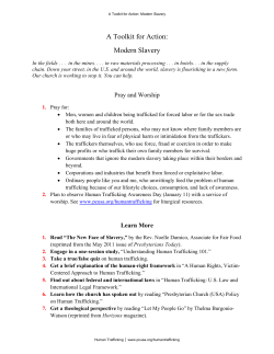A Toolkit for Action: Modern Slavery