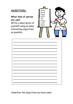 ADJECTIVES. What kind of person are you? Write a description of