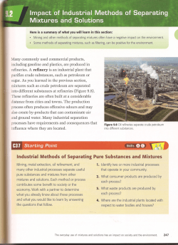Industrial Methods of Separating Pure Substances and Mixtures