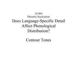 Contour tones - MIT OpenCourseWare