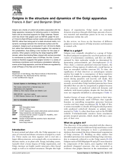 Golgins in the structure and dynamics of the Golgi apparatus