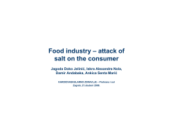 Food industry &ndash; attack of salt on the consumer