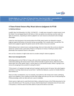 4 Times Patent Owners May Want Adverse Judgment At PTAB