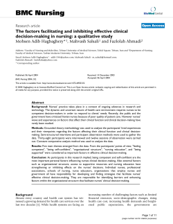 The factors facilitating and inhibiting effective clinical decision
