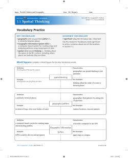 1.1 Spatial Thinking