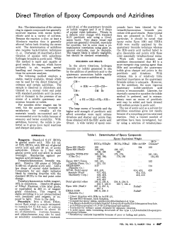 Direct Titration of Epoxy Compounds and Aziridines