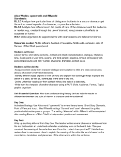 Alice Worlds: openworld and RRworld Standards