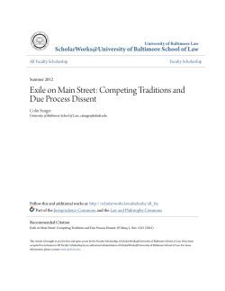 Exile on Main Street: Competing Traditions and Due