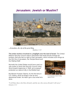Jerusalem: Jewish or Muslim?