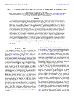 secular resonance sweeping of the main asteroid belt during planet