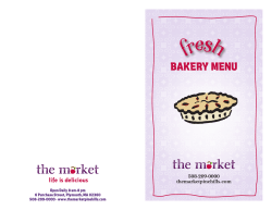 bakery menu - The Market