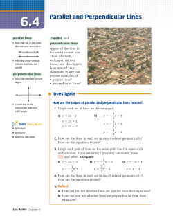 6.4 Parallel and Perpendicular Lines