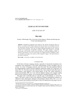 LEXICAL PUN IN SITCOMS UDC 81`42:654.197