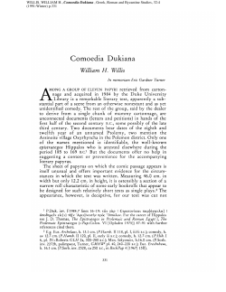 Comoedia Dukiana - Greek, Roman, and Byzantine Studies
