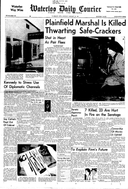 Plainfield Marshal Is Killed Thwarting Safe