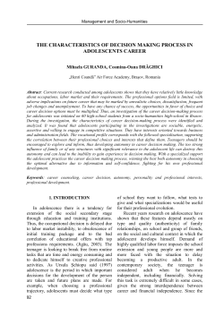the characteristics of decision making process in adolescents career