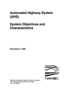 Automated Highway System System Objectives