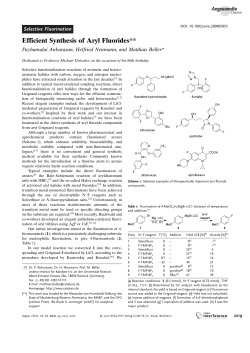 Efficient Synthesis of Aryl Fluorides This work was funded by the