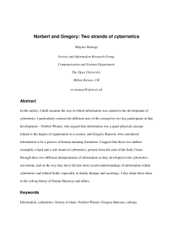 Norbert and Gregory: Two strands of cybernetics