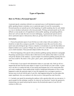 Handout 4.6-Types of Speeches