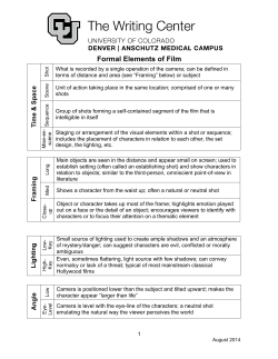 Formal Elements of Film Chart