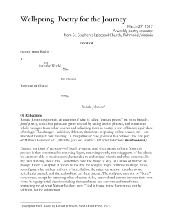 a a a excerpt from Radi os * O tree into the World, Man the chosen