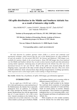Oil spills distribution in the Middle and Southern Adriatic Sea as a