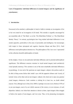 Lack of imagination: individual differences in mental imagery and