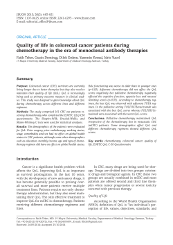 Quality of life in colorectal cancer patients during chemotherapy in