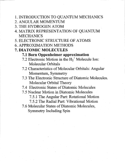7. Diatomic molecules part 1