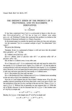 the distinct zeros of the product of a polynomial and its successive