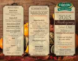 Take-Out Menu - Hartville Kitchen