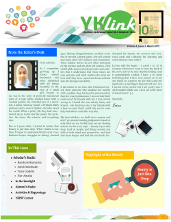 In This Issue Highlight of the Month From the Editor`s Desk Beauty is