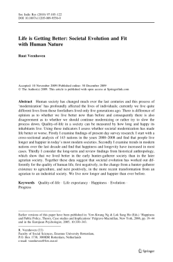 Life is Getting Better: Societal Evolution and Fit with Human Nature