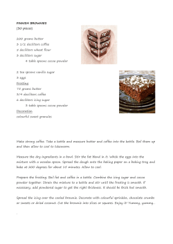 FINNISH BROWNIES (30 pieces) 200 grams butter 3 1/2 deciliters