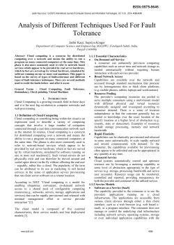 Analysis of Different Techniques Used For Fault Tolerance