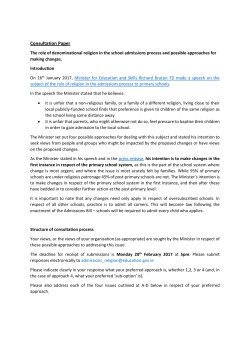 The role of denominational religion in the school admissions